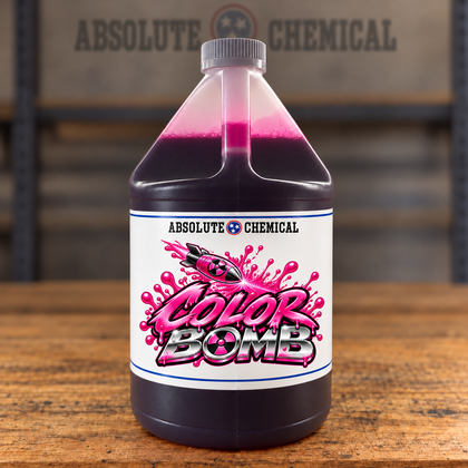 Absolute Chemical Color Bomb gallon jug with simplified branded label