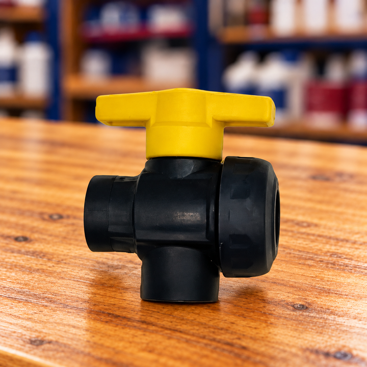 3/4" Poly 3 Way Ball Valve