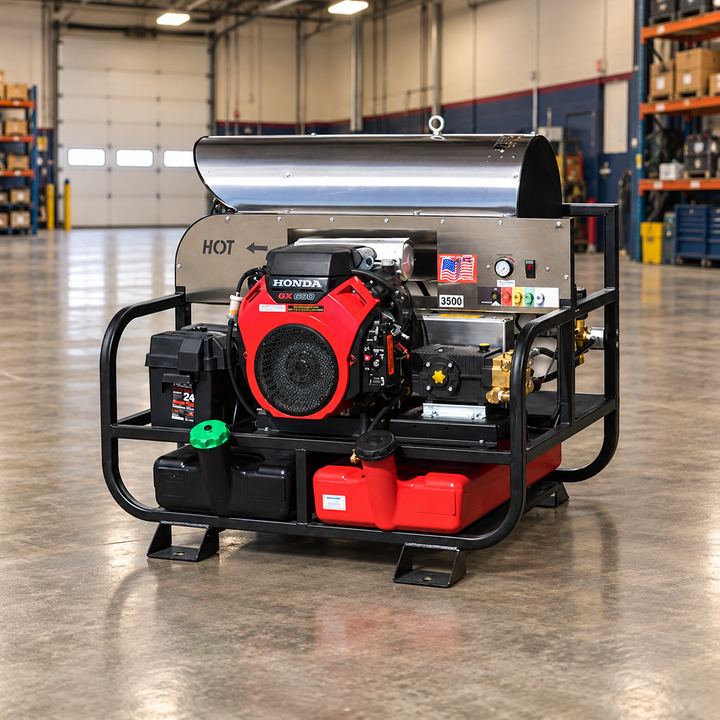 Pressure Pro-Super Skid Gas Engine V-Belt Drive 12 Volt Models